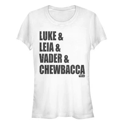 Женская футболка Star Wars Luke Leia Vader Chewbacca, белая
