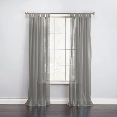 Штора BrylaneHome BH Studio voile на петлях, серебристая