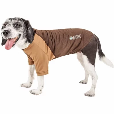 Футболка для собак Pet Life Hybreed, двухцветная, коричневая