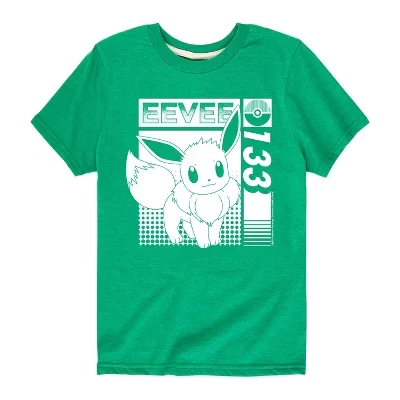 Футболка с коротким рукавом и рисунком для мальчиков - Pokémon - Eevee 133 Normal Type Generation 1