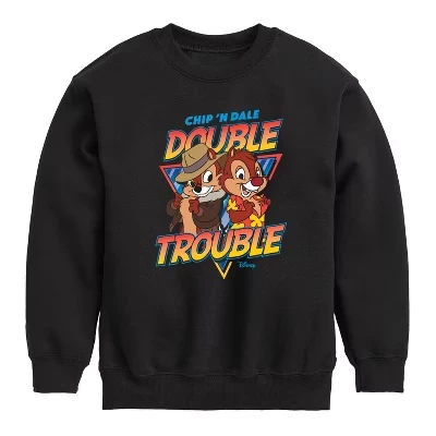 Флисовая толстовка с длинными рукавами и рисунком Double Trouble для мальчиков - Спасатели Чип и Дейл, черный