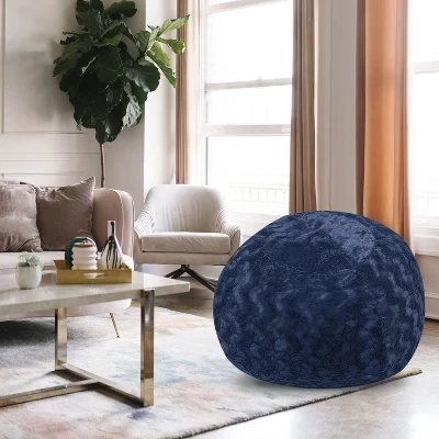Кресло-мешок Bean Bag с легко моющимся чехлом, Напольное кресло из искусственной замши с эффектом памяти, Современный 4-футовый ленивый диван-кресло для гостиной