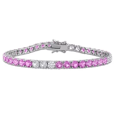Женский браслет‑теннис Everly Jewelry 19 см из стерл. серебра, розовый