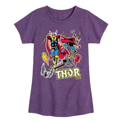 Приталенная футболка с коротким рукавом в стиле Thor Stickers с графическим рисунком heather purple