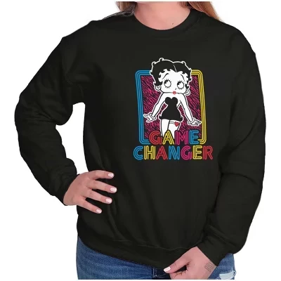 Betty Boop Меняет правила игры, милая женская толстовка с круглым вырезом, лицензионная белая