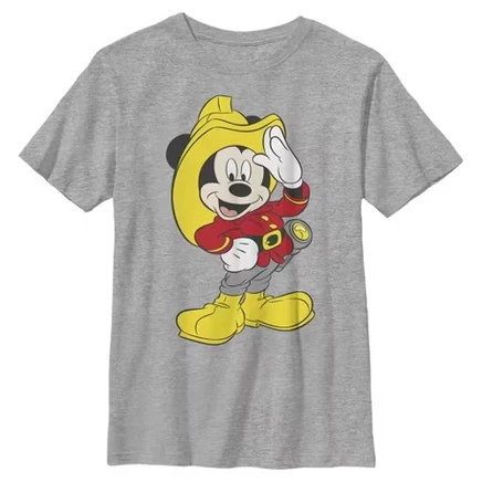 Футболка с мышью-пожарным для мальчиков Mickey & Friends спортивная серая