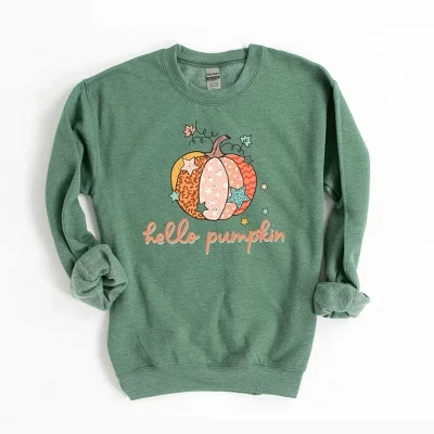 Женская толстовка с рисунком Hello Pumpkin Colorful Stars
