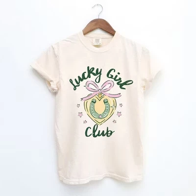 Женская окрашенная футболка Coquette Lucky Girl Club с коротким рукавом