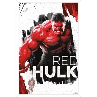Marvel Captain America: Дивный Новый мир - Красный настенный плакат с Халком в рамке, белый