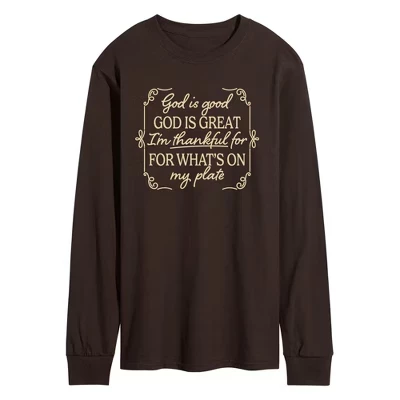 Мужской лонгслив Instant Message Thankful Plate, коричневый