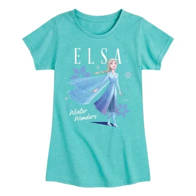 Приталенная футболка Elsa Winter Wonders с коротким рукавом и рисунком бирюзового цвета