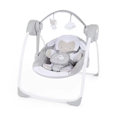 Компактные переносные детские качели Comfort 2 Go с музыкальным сопровождением cuddle lamb