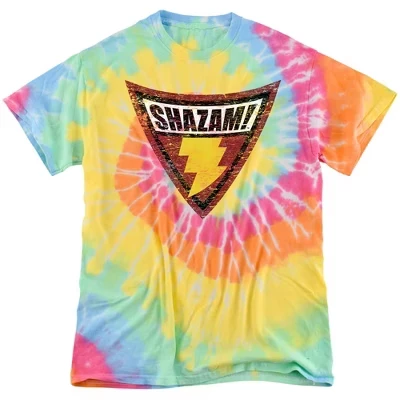 Мужская футболка Batman Bb Shazam Shield Tie Dye с радужной спиралью