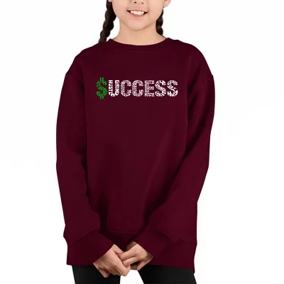 Свитшот с круглым вырезом Success - Girl's Word Art темно-бордового цвета