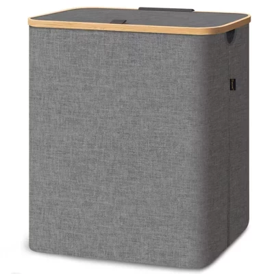 Корзина для белья Homlux 4bu с крышкой, серая