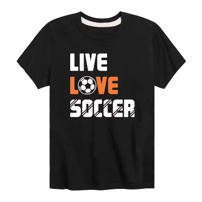 Футболка Live Love Soccer с коротким рукавом и графическим рисунком черного цвета