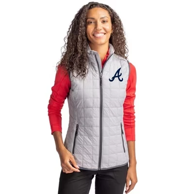 Женский утепленный жилет-фугу Atlanta Braves Rainier PrimaLoft® с эко-изоляцией на молнии полированный