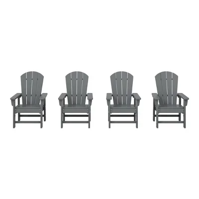 Пластиковый садовый стул Malibu Kids на открытом воздухе Adirondack (набор из 4-х) серый