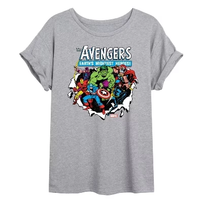 Женская футболка Marvel Avengers Oversized, серая