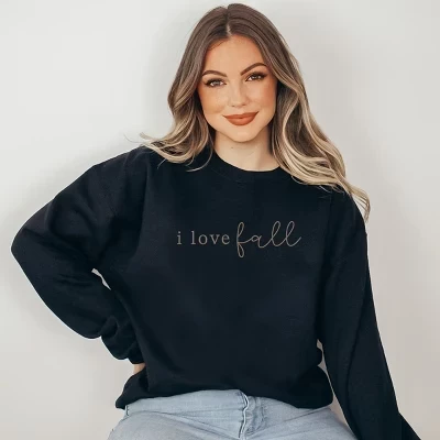 Женский свитшот Simply Sage Market «I Love Fall», темно-синий