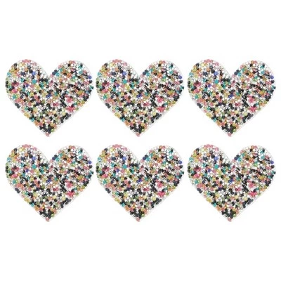 Нашивки Unique Bargains в форме сердца 6 шт 7×6,5 см, многоцветные