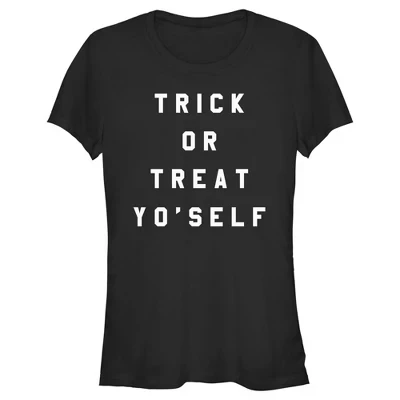 Женская футболка Juniors Womens Lost Gods Halloween Trick Or Treat Yo' Self черного цвета