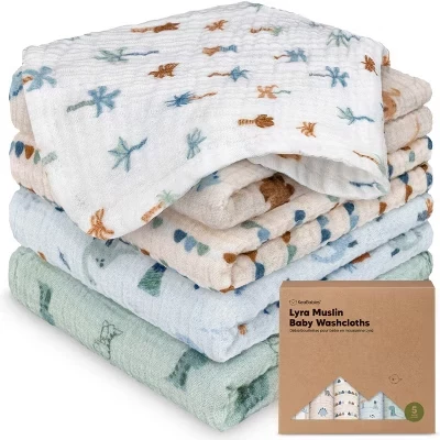 Детские салфетки KeaBabies Lyra, 30×30 см, Дино-парк