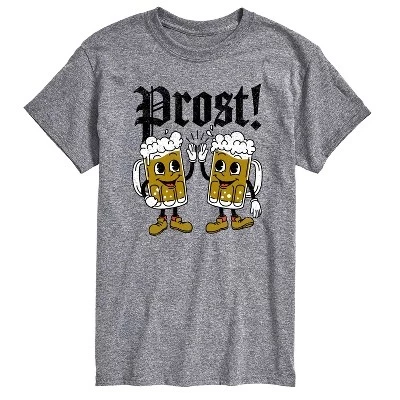 Мужская футболка с коротким рукавом и рисунком Oktoberfest Prost Beers athletic heather