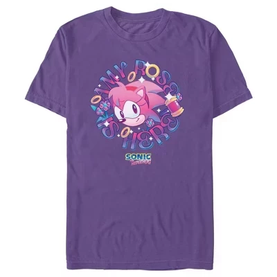 Мужская футболка Sonic «Amy Rose Is Here», фиолетовая