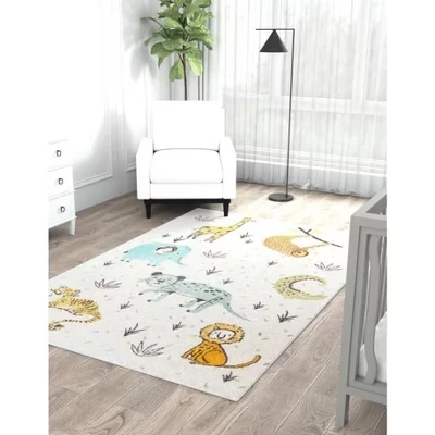 Детский ковёр Unique Loom Whimsy Zoo, белый