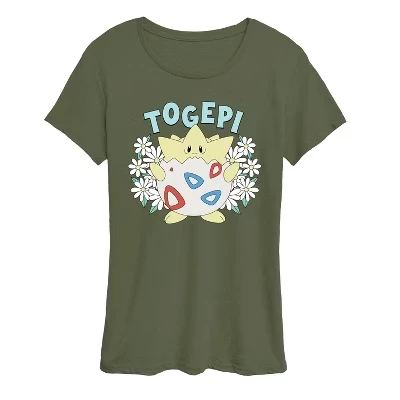 Женская футболка Pokemon Togepi, темно-оливковая