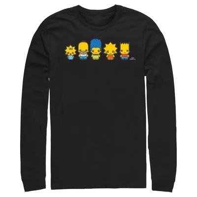 Мужская рубашка Chibi Family с длинным рукавом черного цвета