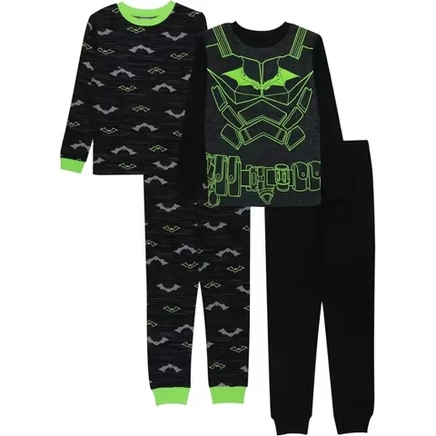 Little/Big Boys’ 4-Piece Cotton Pajama Sets