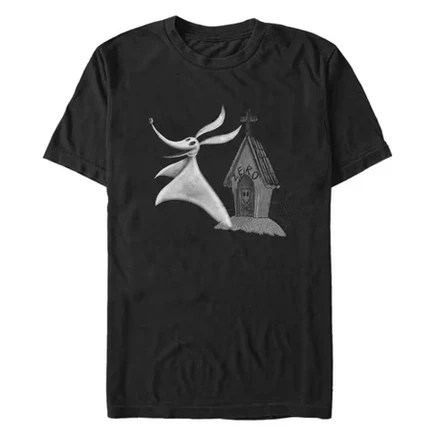 Мужская футболка The Nightmare Before Christmas Smiley Zero, черная