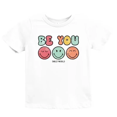 Веселая молодежная футболка с коротким рукавом SmileyWorld Be You, белая