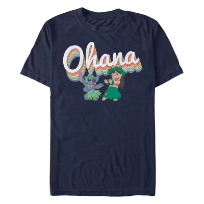 Мужская радужная футболка для танца Охана Хула, синяя
