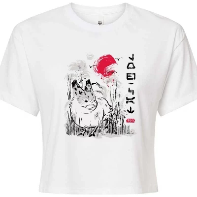 Women's -  - Loth Cat Japanese Cropped Graphic T-Shirt white