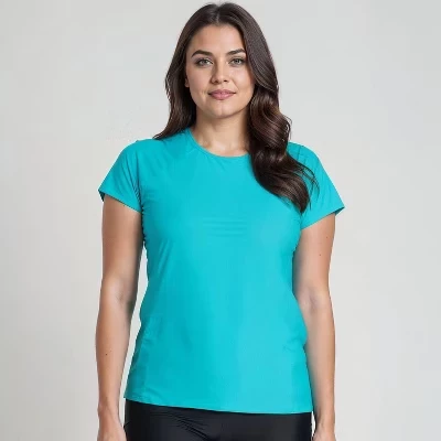 Женский купальный топ Calypsa Adele, plus size, бирюзовый