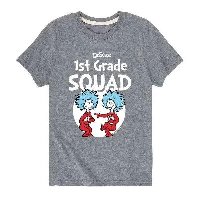 Детская футболка Dr. Seuss «1-й класс», серая