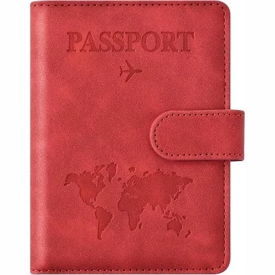 Кошелек–держатель для паспорта Maison Travel Passport Holder - RFID-блокирующий держатель для паспорта, несколько отделений, Легкие и прочные предметы первой необходимости для путешествий, красный