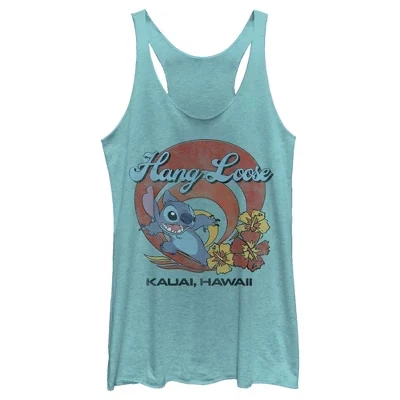 Женская майка Lilo & Stitch Hang Loose Kauai Hawaii, синяя