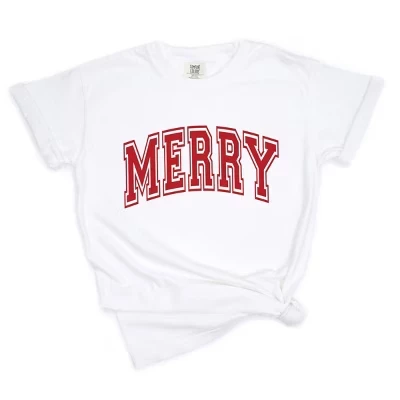 Футболка с плотными очертаниями одежды Merry Varsity, окрашенная в белый цвет