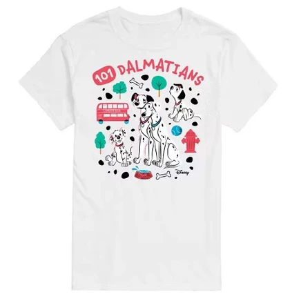 Men's -  - Collage of Dalmatian Family Short Sleeve Graphic T-Shirt white