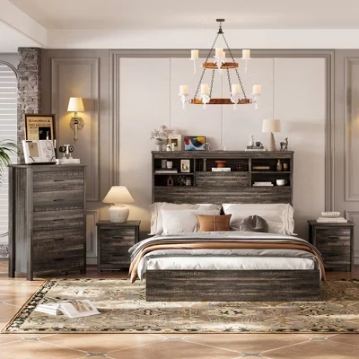 Спальный гарнитур ModernLuxe, 4 предмета, серый