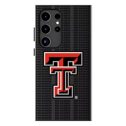 NCAA Big 12 Universities Текстовый фон, совместимый с MagSafe Чехол для мобильного телефона Samsung Galaxy texas tech red raiders