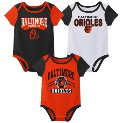 Боди для мальчиков MLB Baltimore Orioles, 3 шт., белые