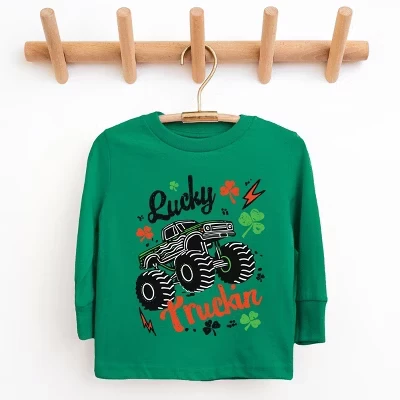 Lucky Truckin Clover - Молодежная футболка с длинным рукавом и рисунком kelly