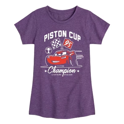 Приталенная футболка с коротким рукавом и рисунком Piston Cup Champion McQueen фиолетового цвета