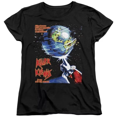 Женская футболка Killer Klowns от Outer Space Invaders черного цвета
