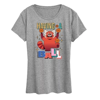 Женская футболка TURNING RED Having a Ball с принтом, серая